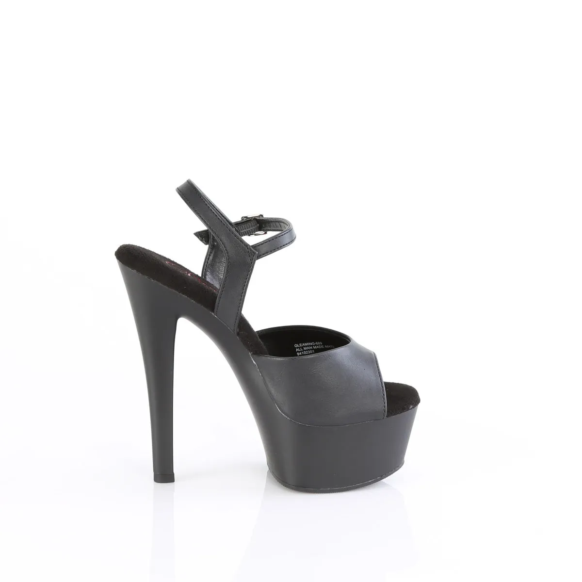 6 Inch Heel GLEAM-609 Black Pu