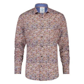 A FISH NAMED FRED SARDINES PRINT BROWN SHIRT | Menswear Online