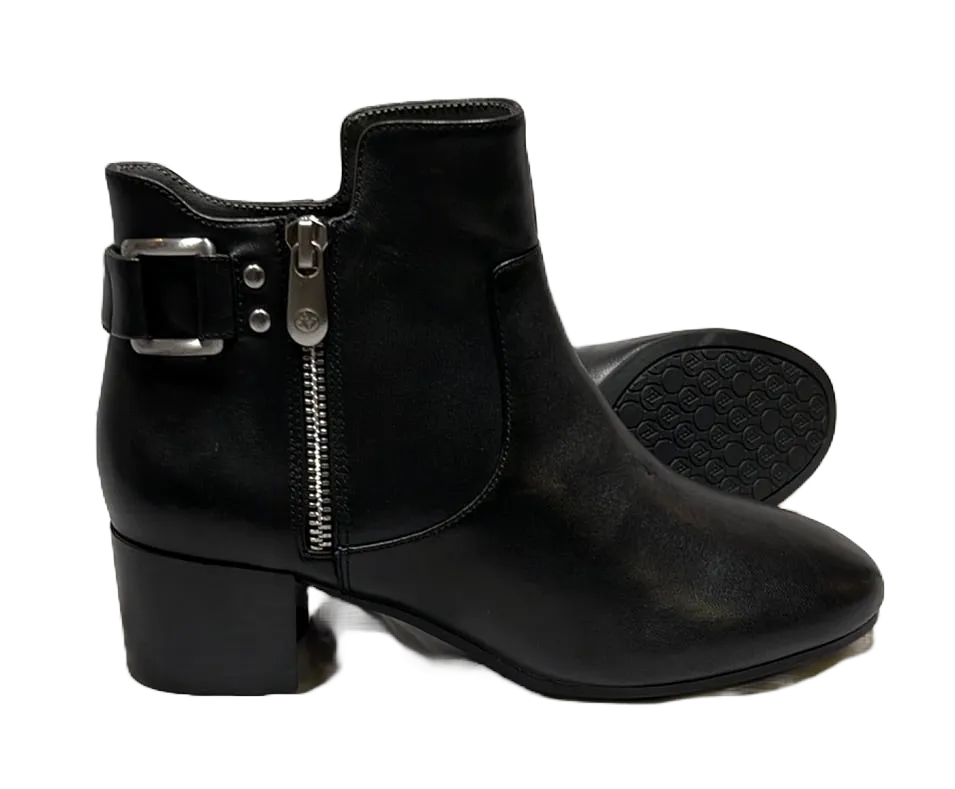 ADRIENNE VITTADINI Women's •MELLO •Ankle Bootie Black Leather 6M