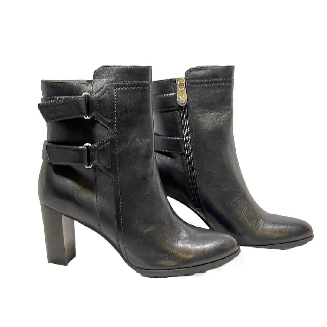 ADRIENNE VITTADINI Women's •Trophy• Ankle Boot Blacl Leather 6M