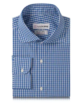 Albini Blue Casual Tartan Checks Shirt