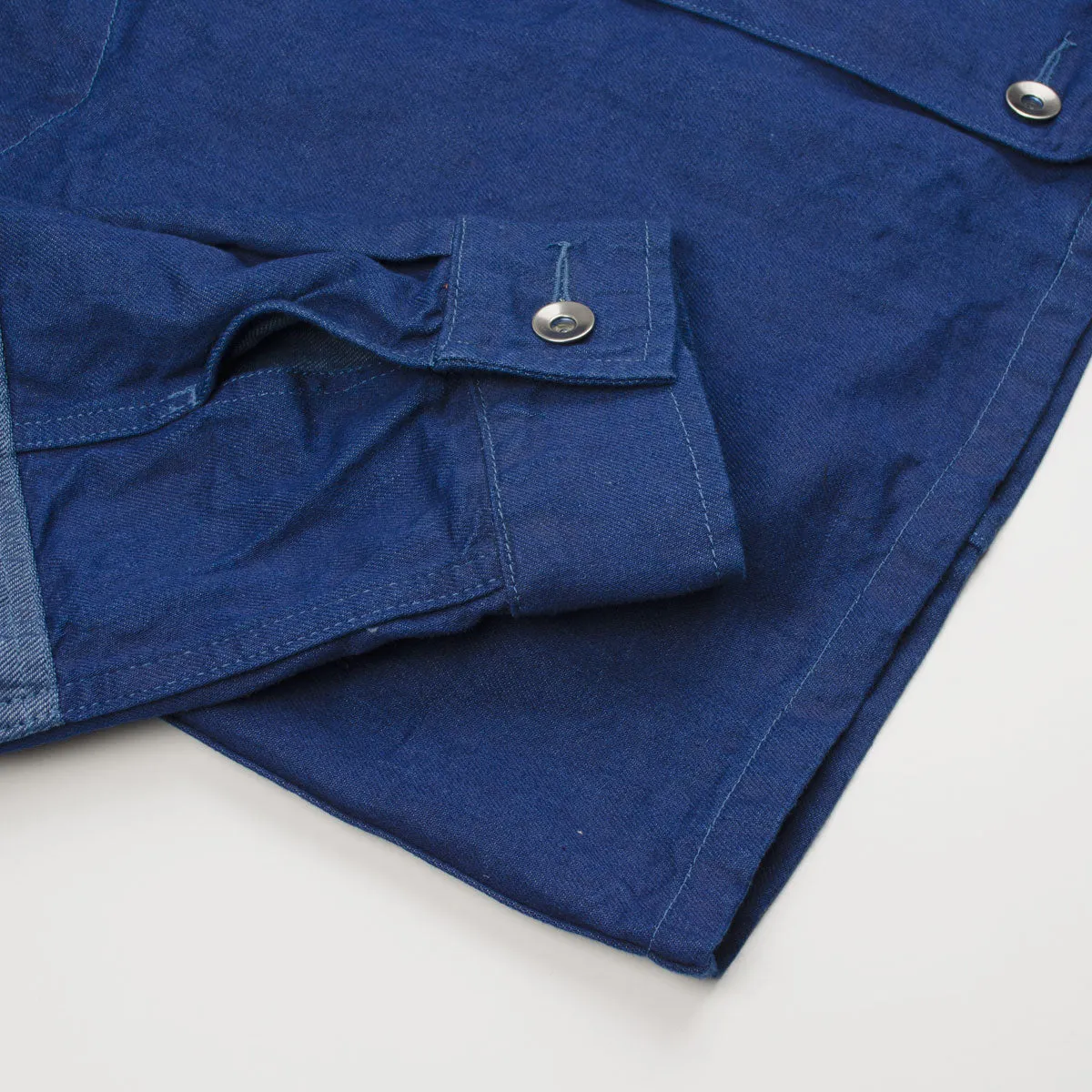 Arpenteur - Eddie Cotton / Linen Sergé Jacket - Plain Woad Blue