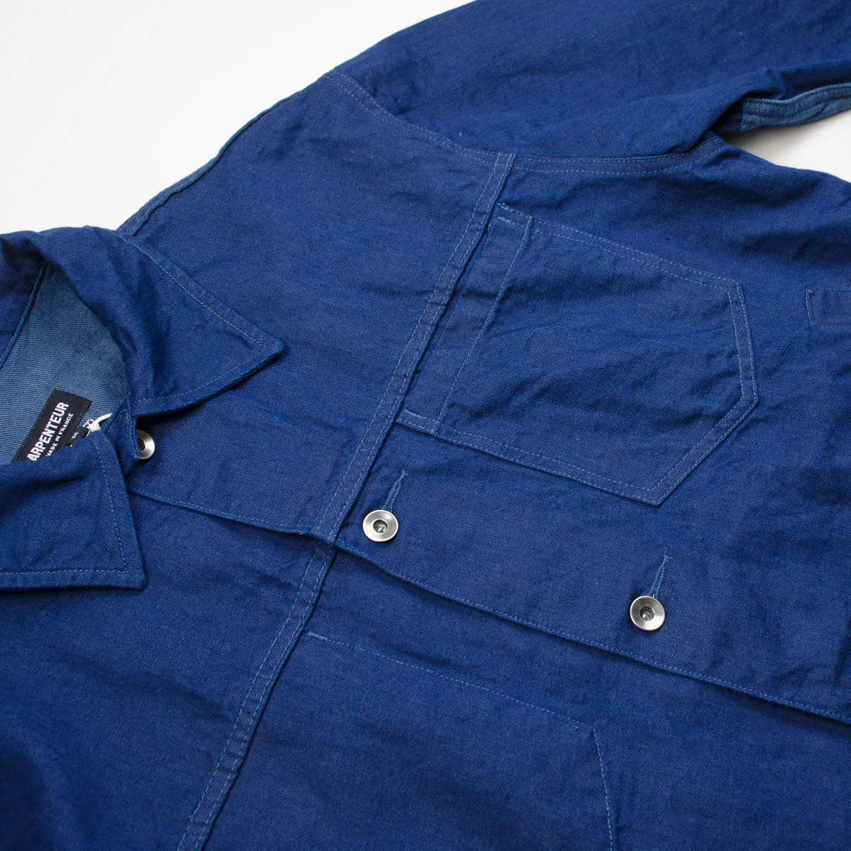 Arpenteur - Eddie Cotton / Linen Sergé Jacket - Plain Woad Blue