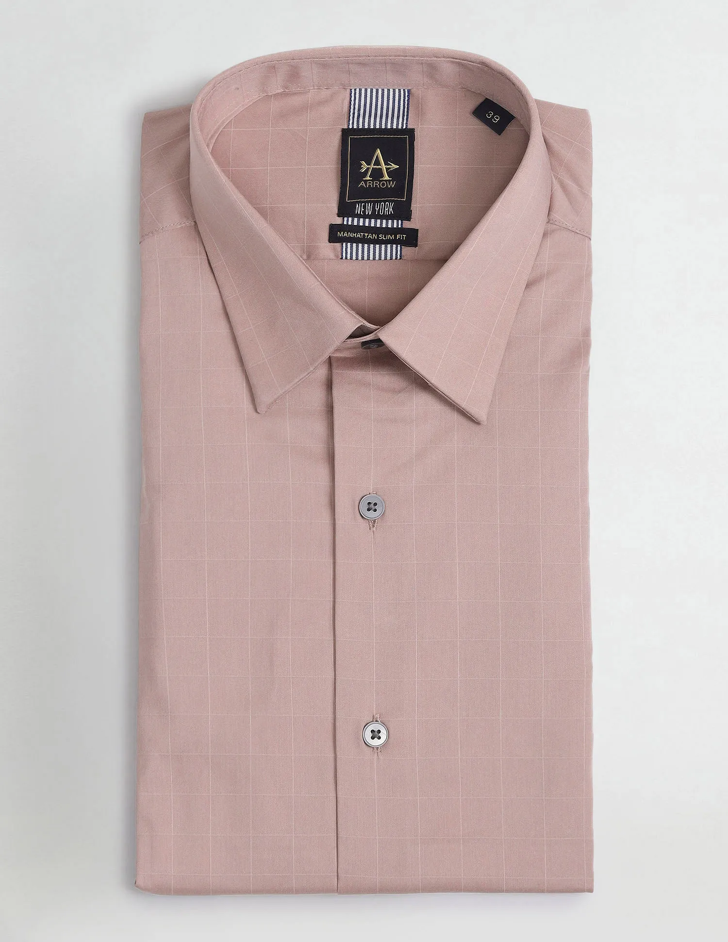 Arrow Newyork Manhattan Slim Fit Windowpane Checks Shirt