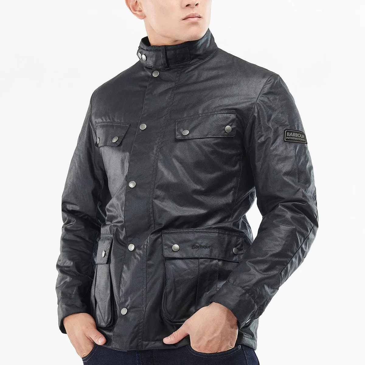 Barbour International - Tourer Duke Wax Jacket in Navy