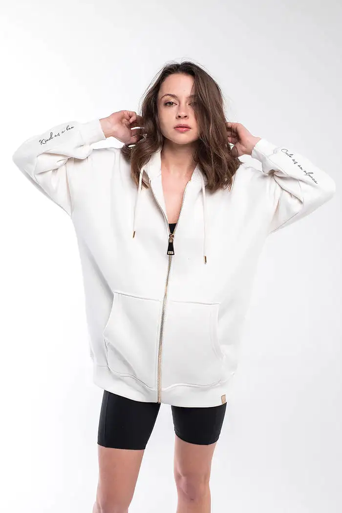 Bee And Alpaca Oversize Zipped Hoodie