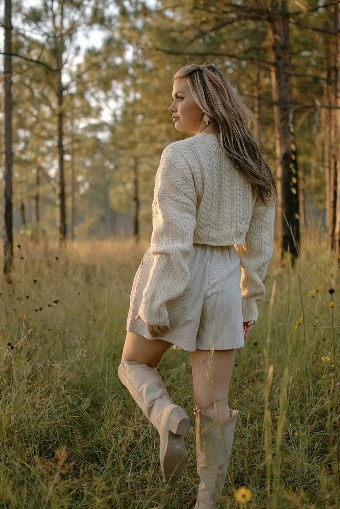 Beige Corduroy Tennis Shorts