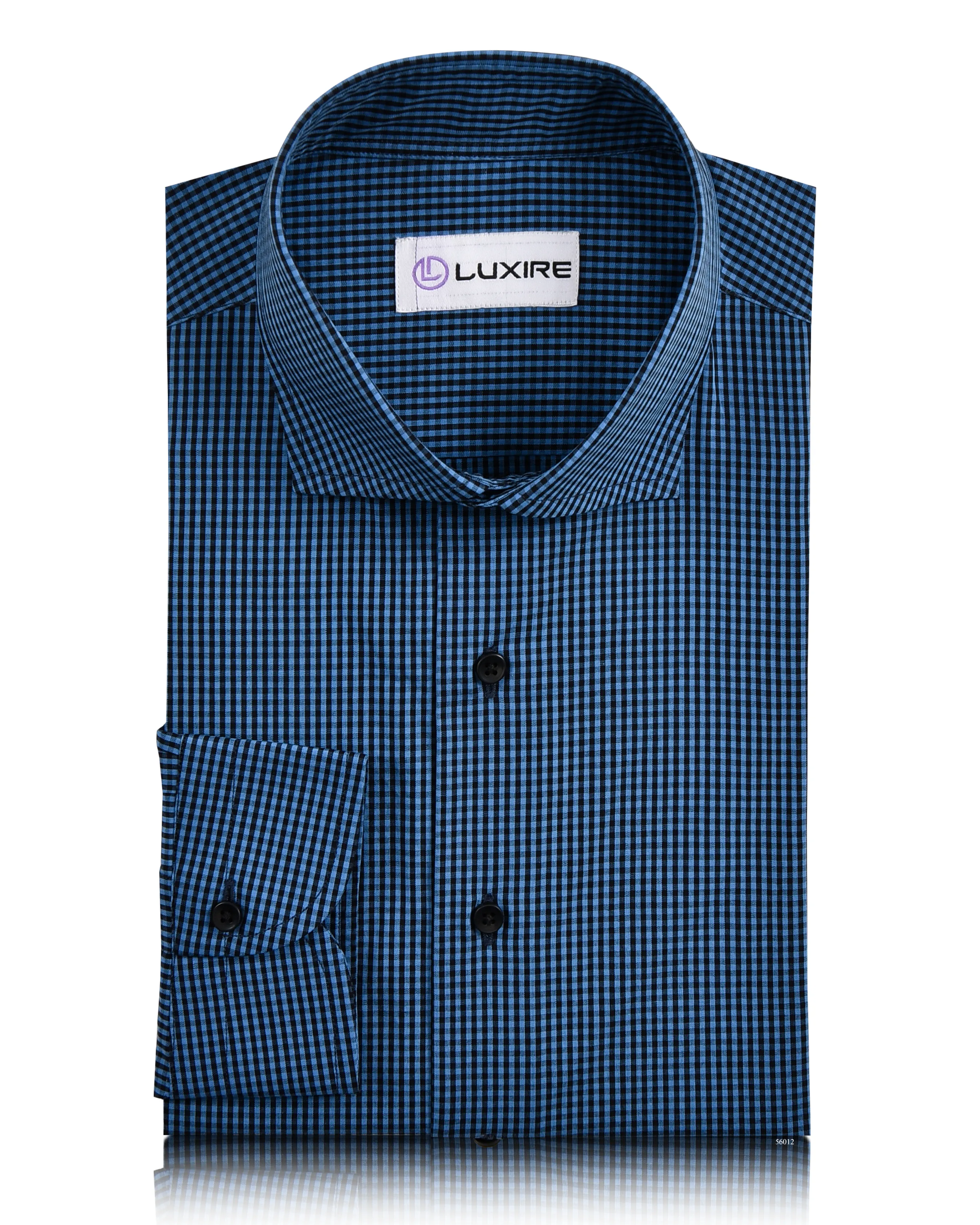 Black and Blue Micro Gingham Checks Shirt