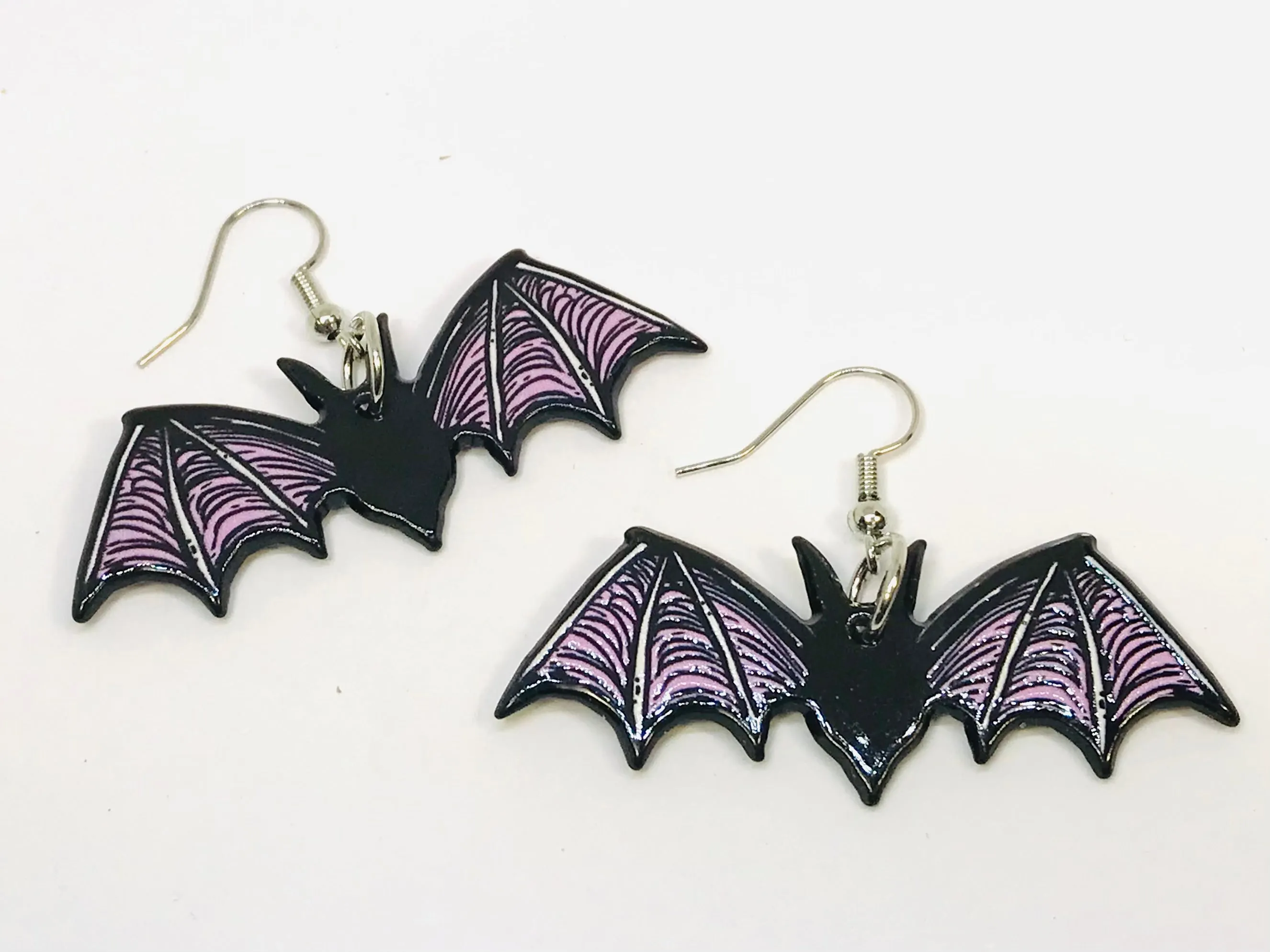 Black Bat Halloween Acrylic Earrings wholesale