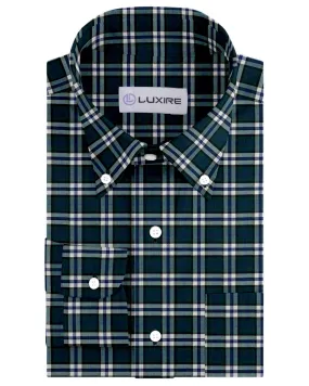 Blue Green White Checks Shirt