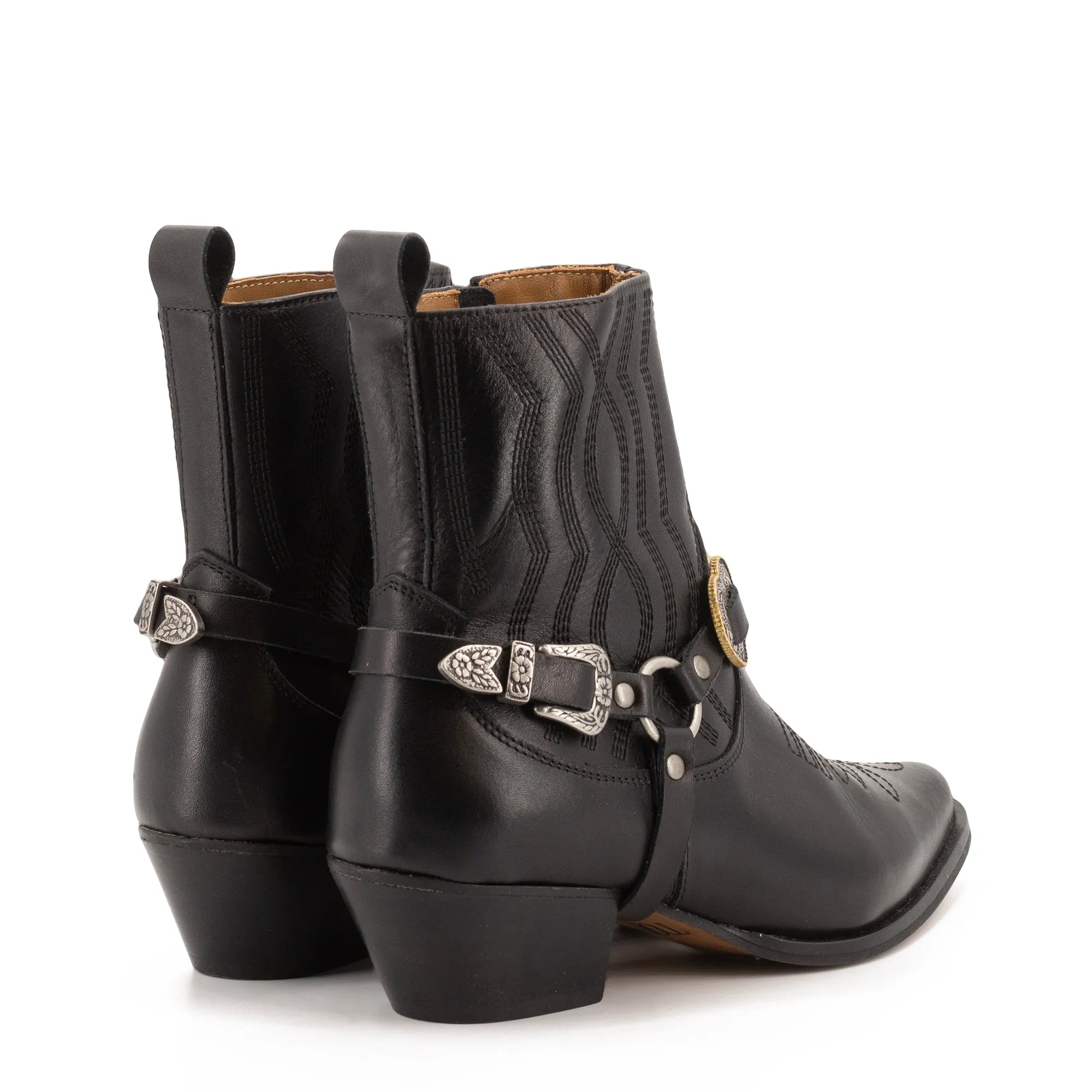 BLUES BLACK WESTERN BOOTIES