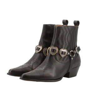 BLUES BLACK WESTERN BOOTIES