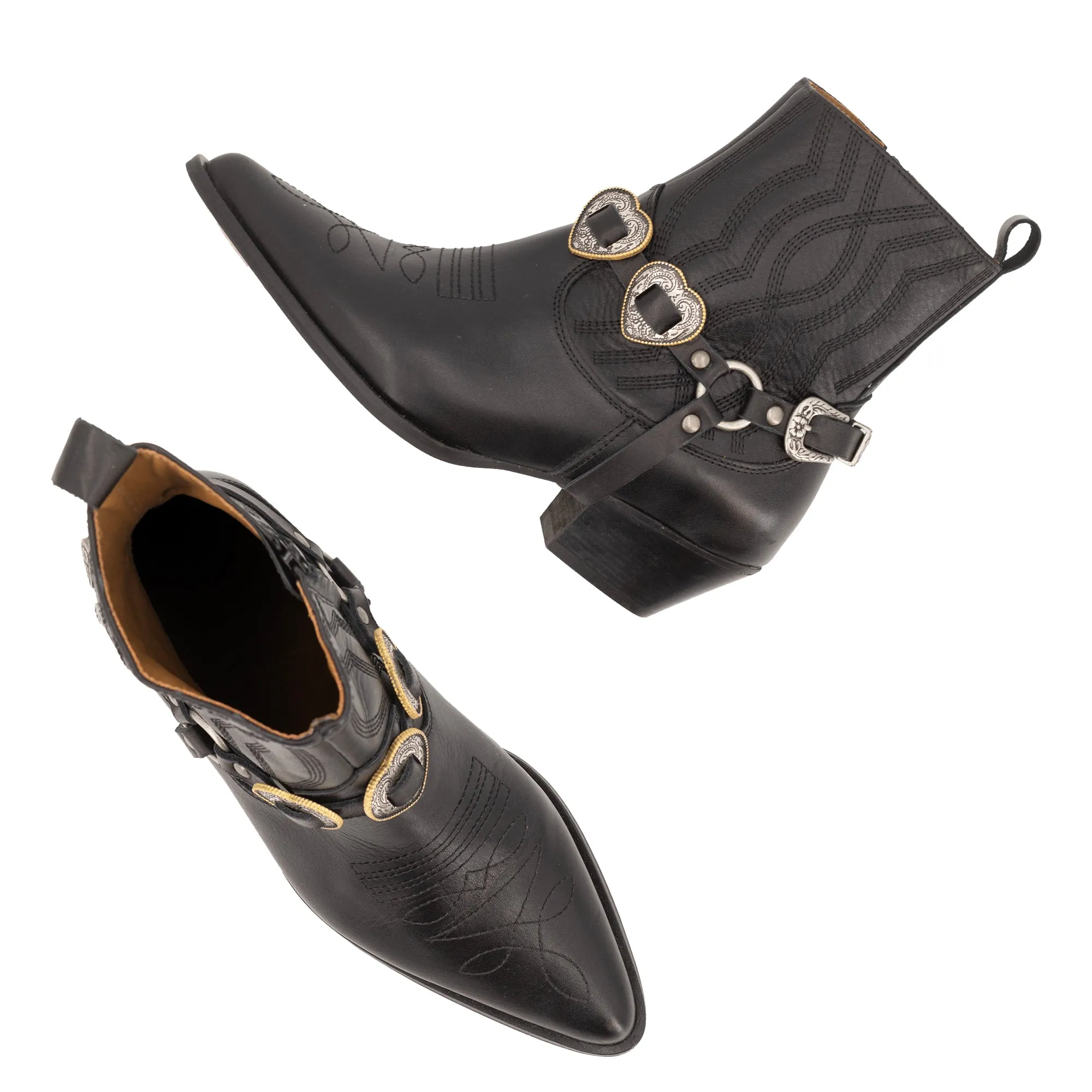 BLUES BLACK WESTERN BOOTIES