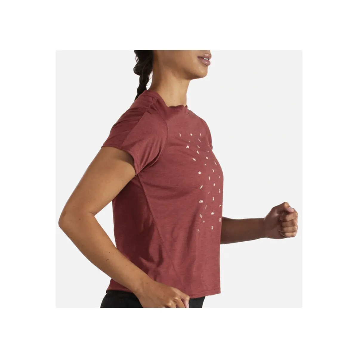 Brooks Distance Graphic T-Shirt Short Sleeve Brown Woman