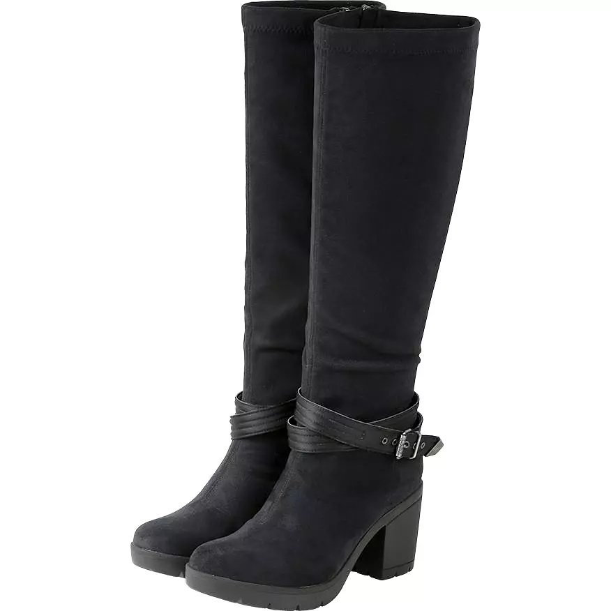 Bussola Women's •Bucharest 1542 Belty• Platform Belted Boot  Black 9US/EU40