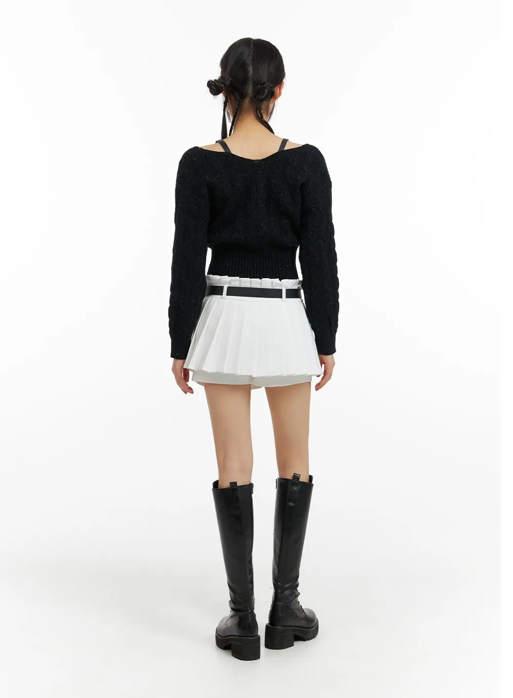 Cable Knit Buckle Sweater CF420