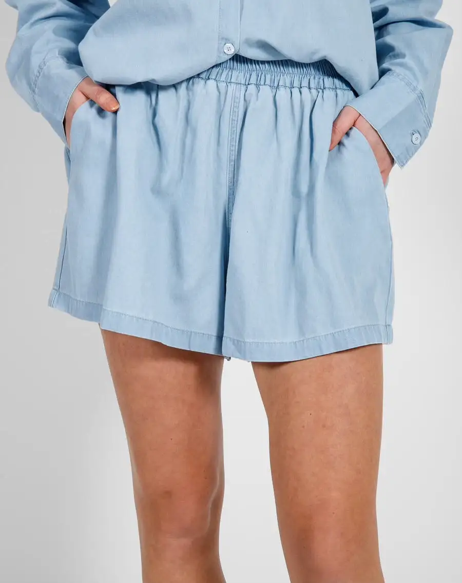 Chambray High Waist Short