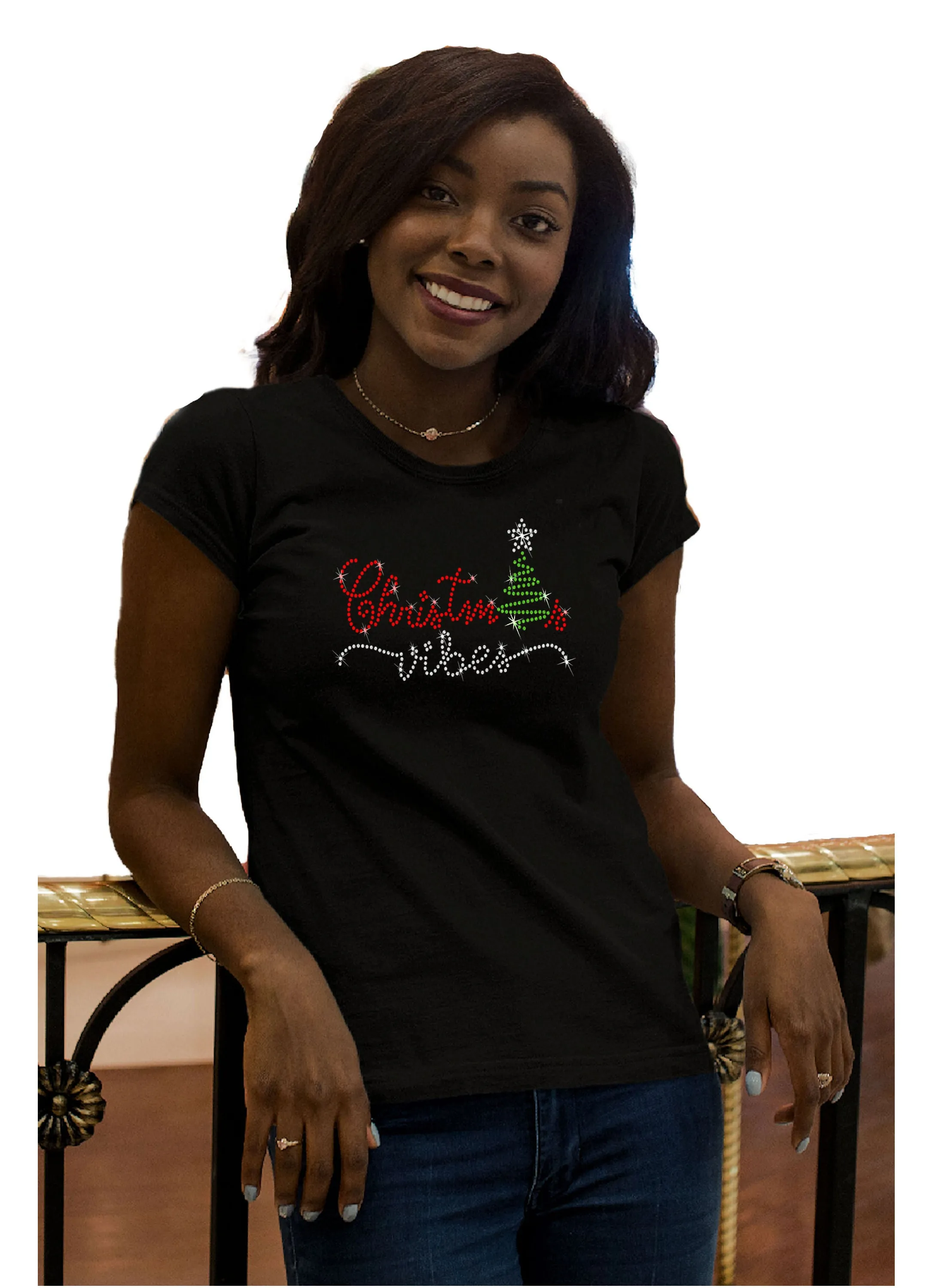 Christmas Vibes Rhinestone T-Shirt