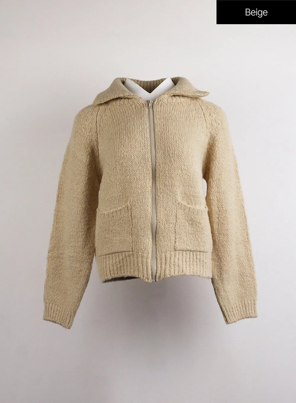 Collar Zip Up Sweater OJ418