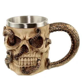 Collectable Decorative Bronze Octopus Skull Tankard SK312