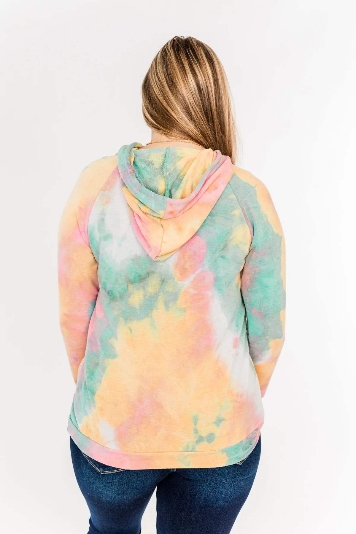 Colorful Mornings Drawstring Hoodie- Multi-Color