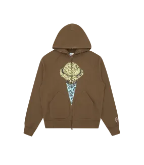 CONE ZIP HOOD - BROWN