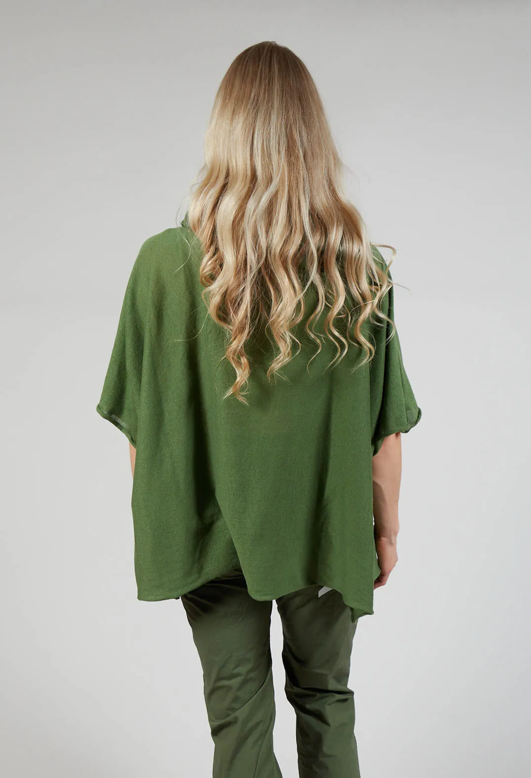 Cotton Maxi Hoodie in Green