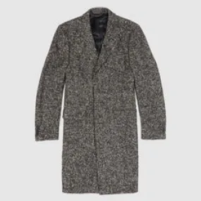 Crombie Classic Houndstooth Wool Over- Coat