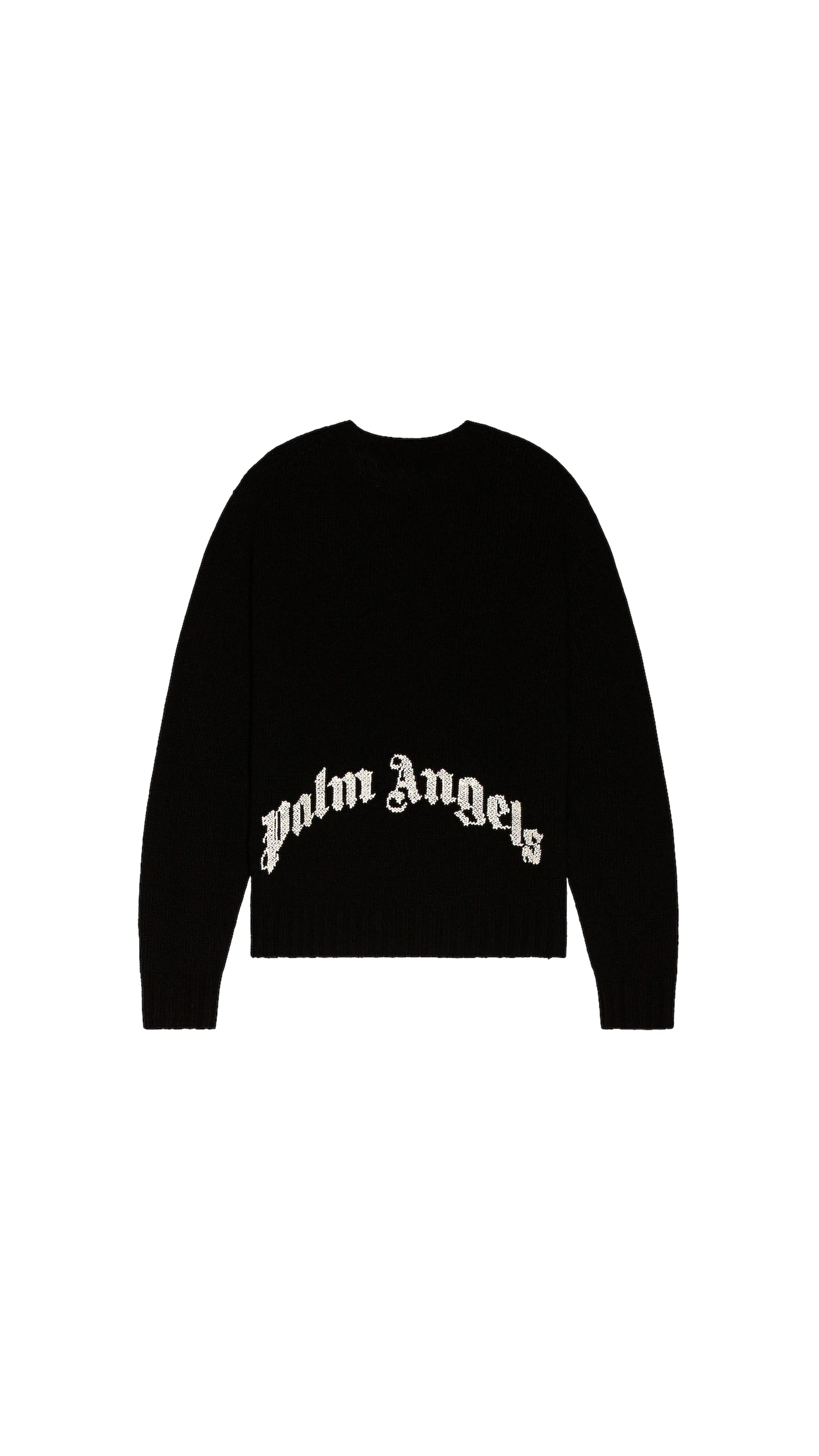 Curved Logo Sweater - Black White