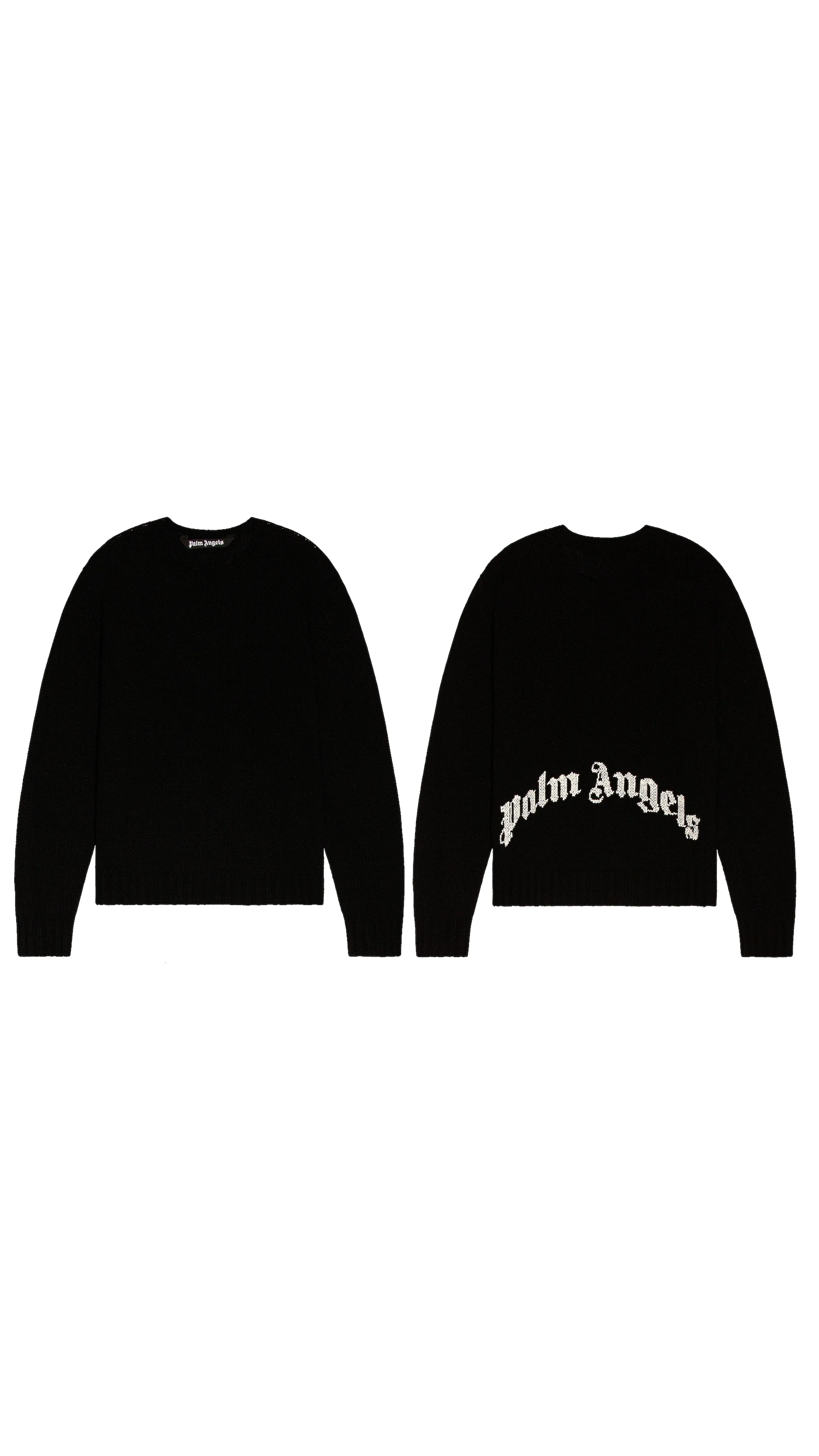 Curved Logo Sweater - Black White