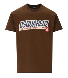 D SQUARED2  |DSQUARED2 DSQUARED2 SUPER NEGATIVE DYED COOL BROWN T-SHIRT