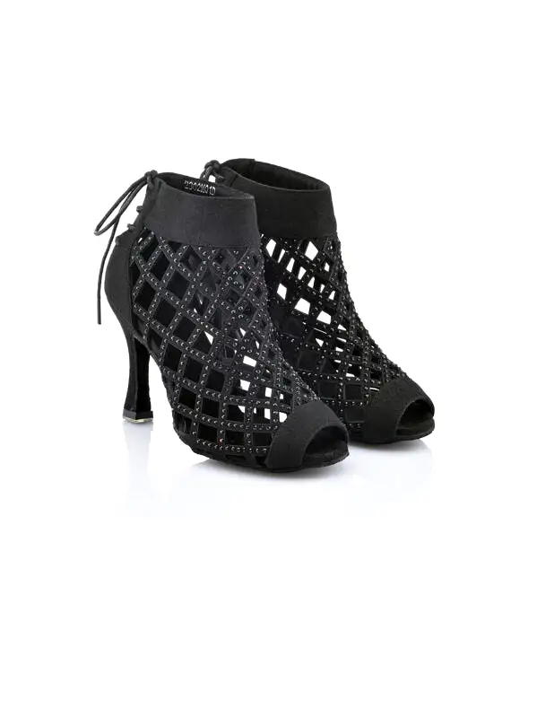 Dancin Boots Special Edition with Crossed Bands with Crystal Strass Heel 8 cm