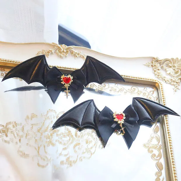 demon wings hair pin one pair