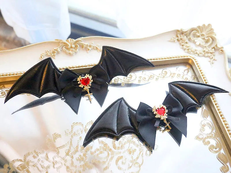 demon wings hair pin one pair