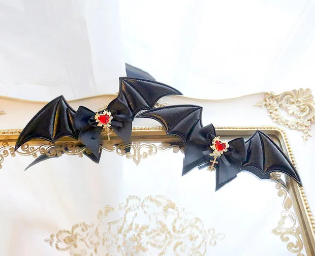 demon wings hair pin one pair