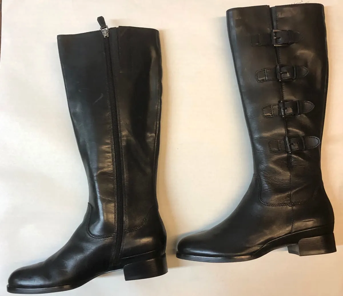 ECCO Women's •Sullivan•Tall Strap Boot -Black Leather- Size  7-7.5 US/EU 38