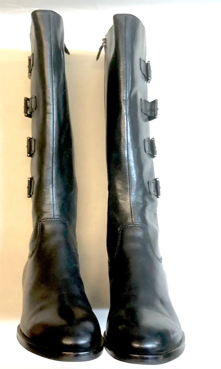 ECCO Women's •Sullivan•Tall Strap Boot -Black Leather- Size  7-7.5 US/EU 38