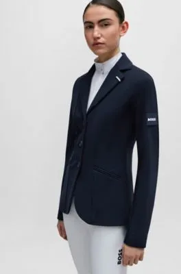 Equestrian show jacket with logo patch