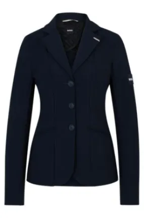 Equestrian show jacket with logo patch