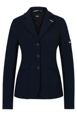 Equestrian show jacket with logo patch