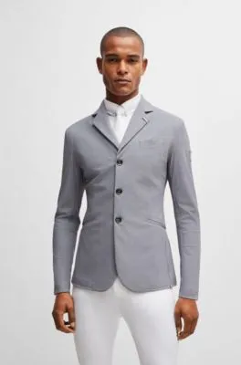 Equestrian stretch show jacket with salt-and-pepper effect