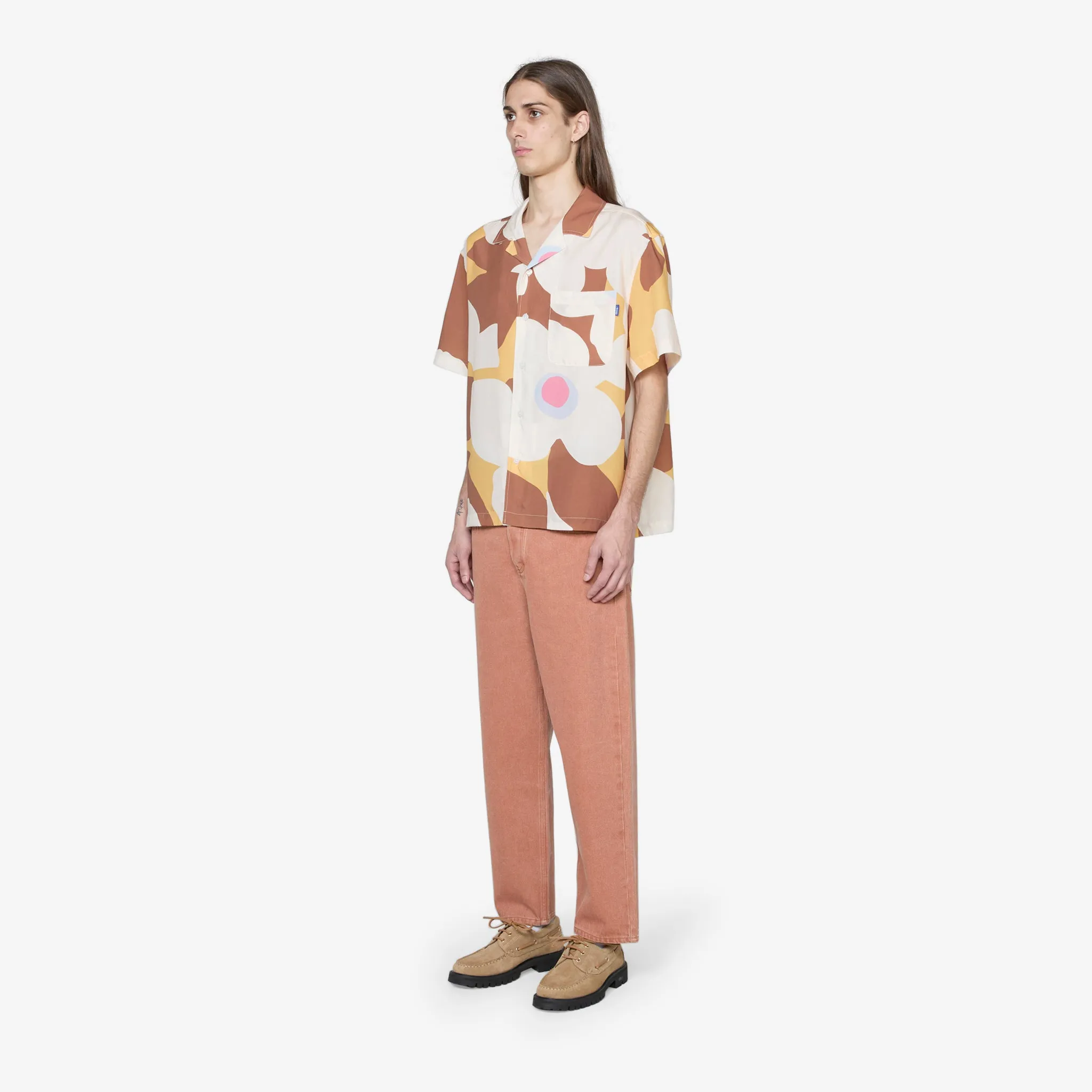 Floral Camp Shirt Brown