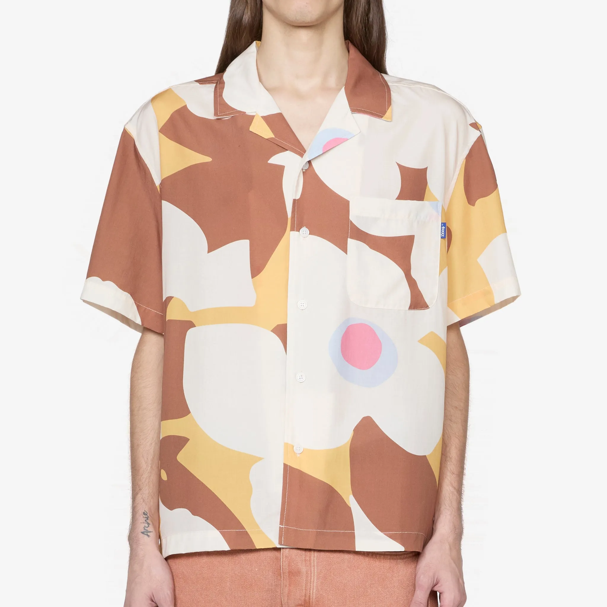 Floral Camp Shirt Brown