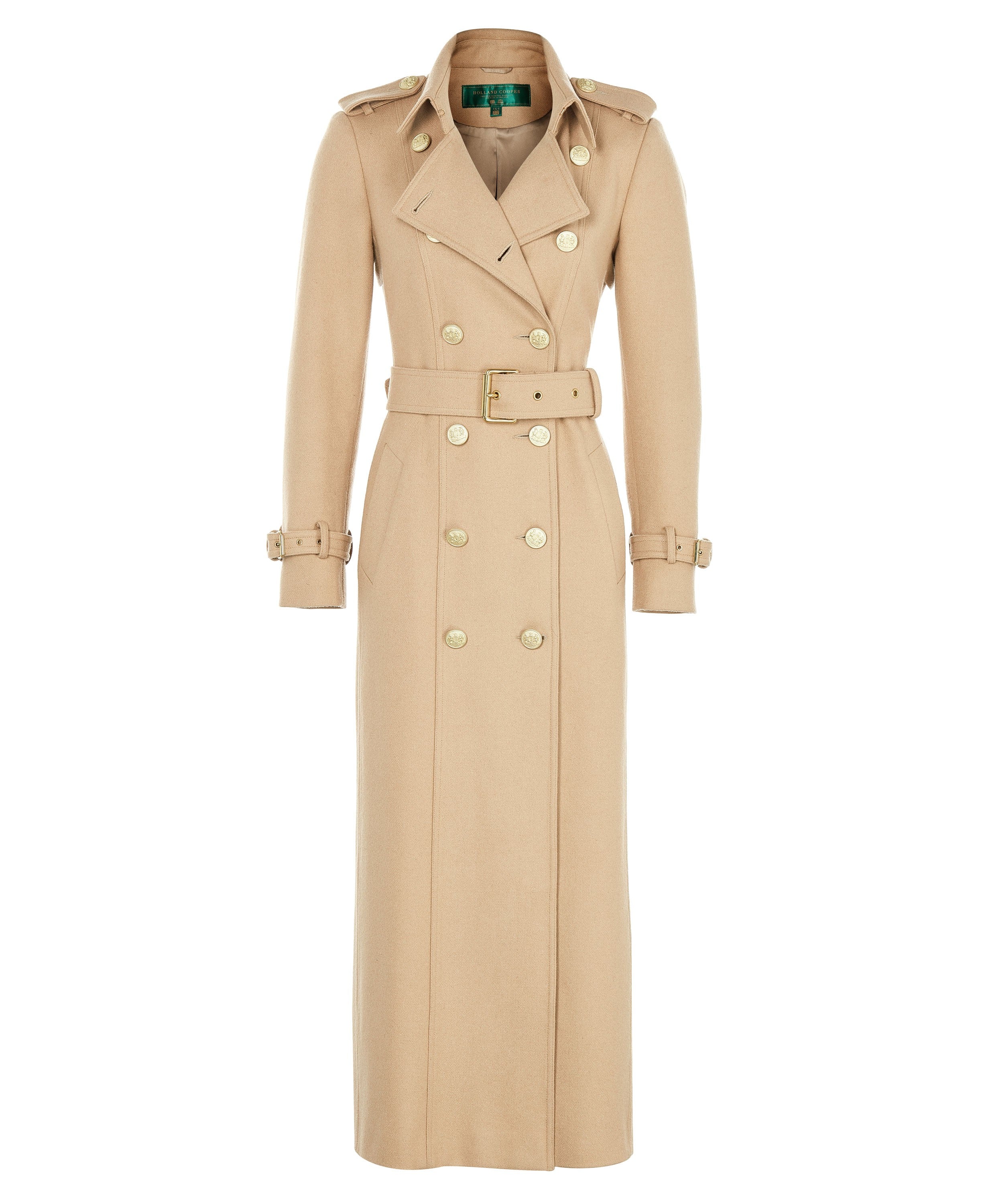 Full Length Marlborough Trench Coat                             Camel