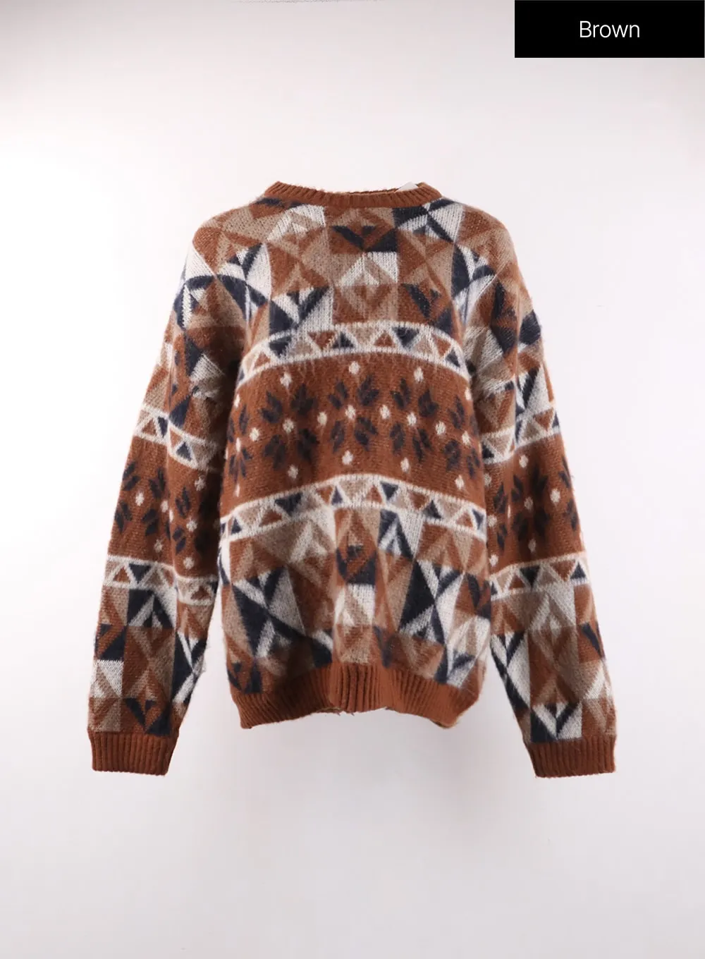 Geometric Patterned Knit Sweater OF405