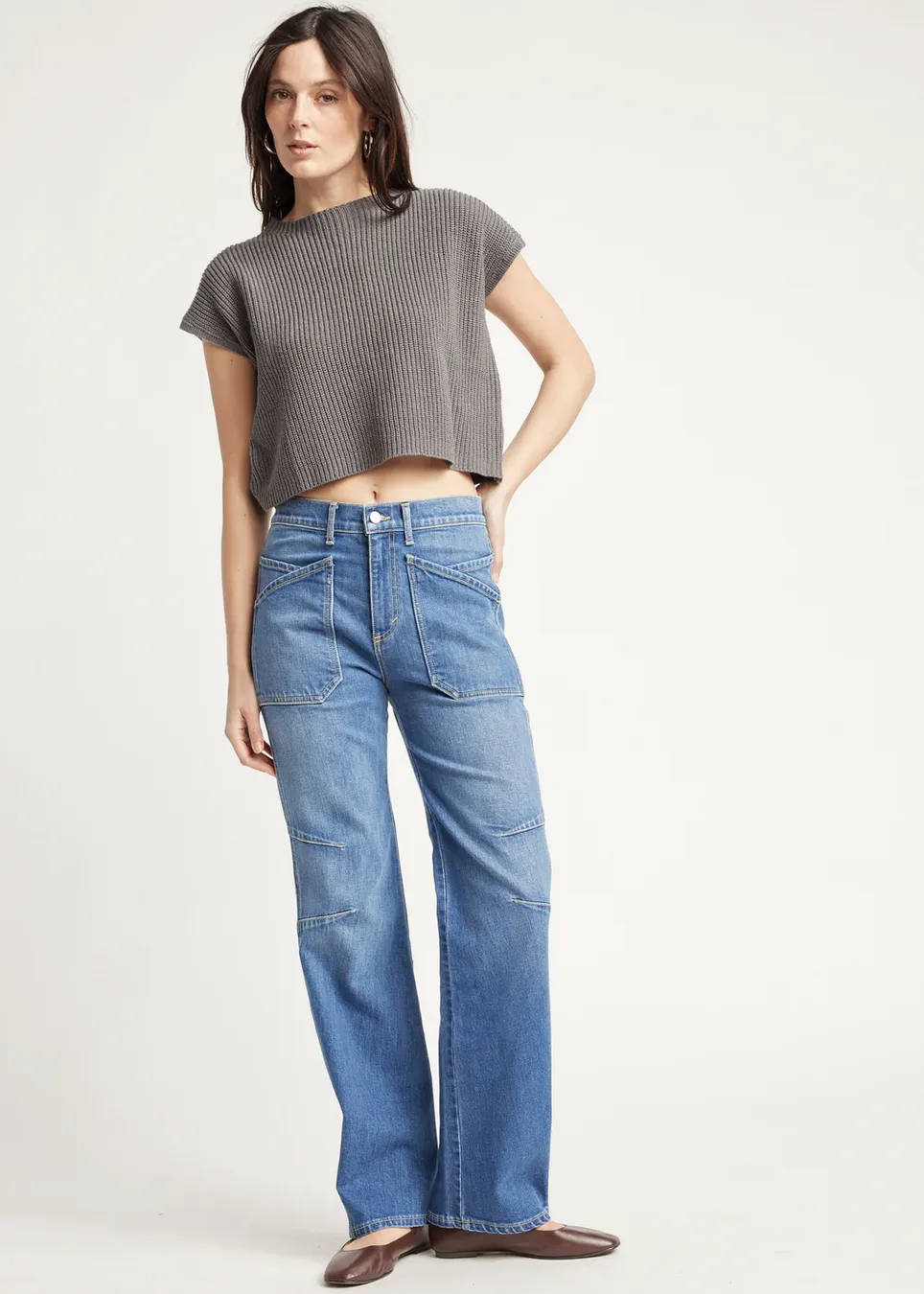 GILLIAN CROPPED SWEATER TEE