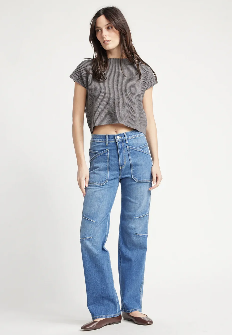 GILLIAN CROPPED SWEATER TEE