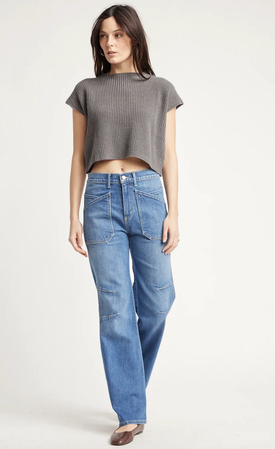 GILLIAN CROPPED SWEATER TEE