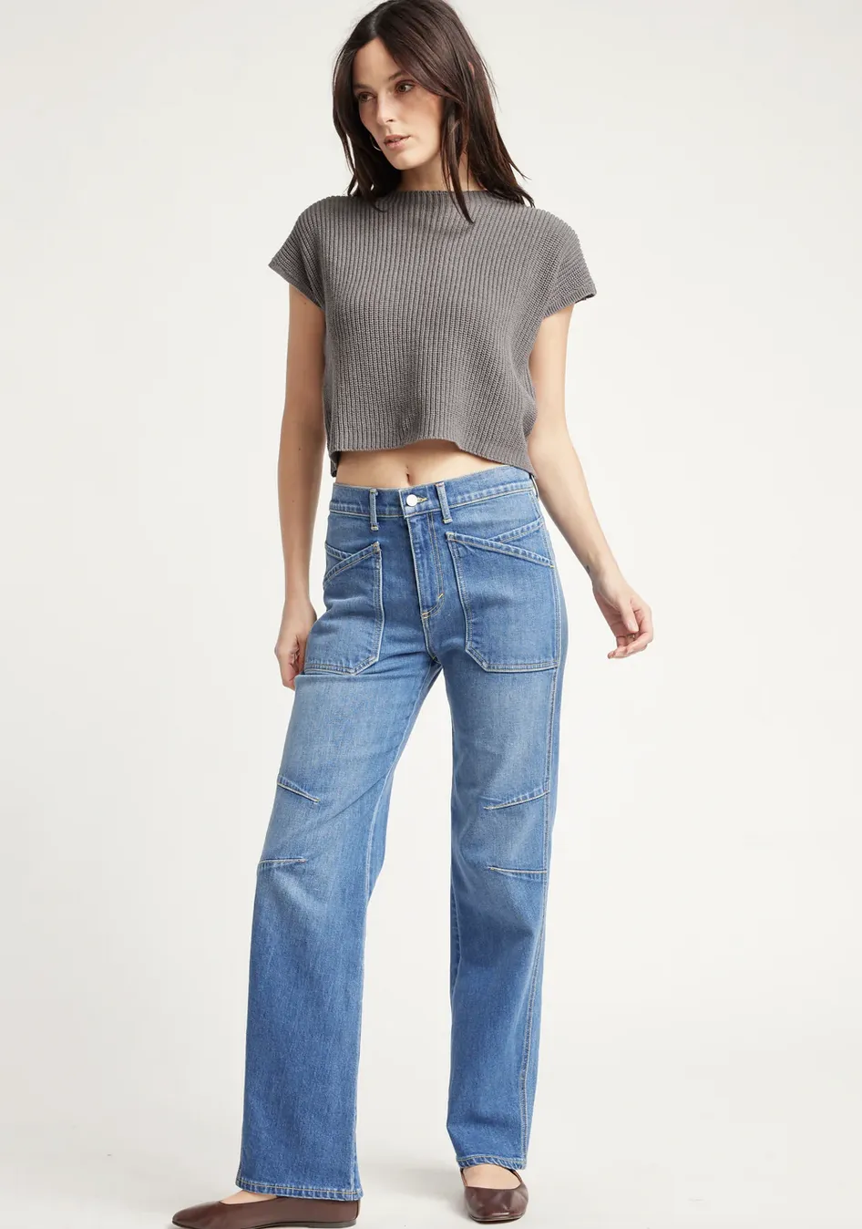 GILLIAN CROPPED SWEATER TEE