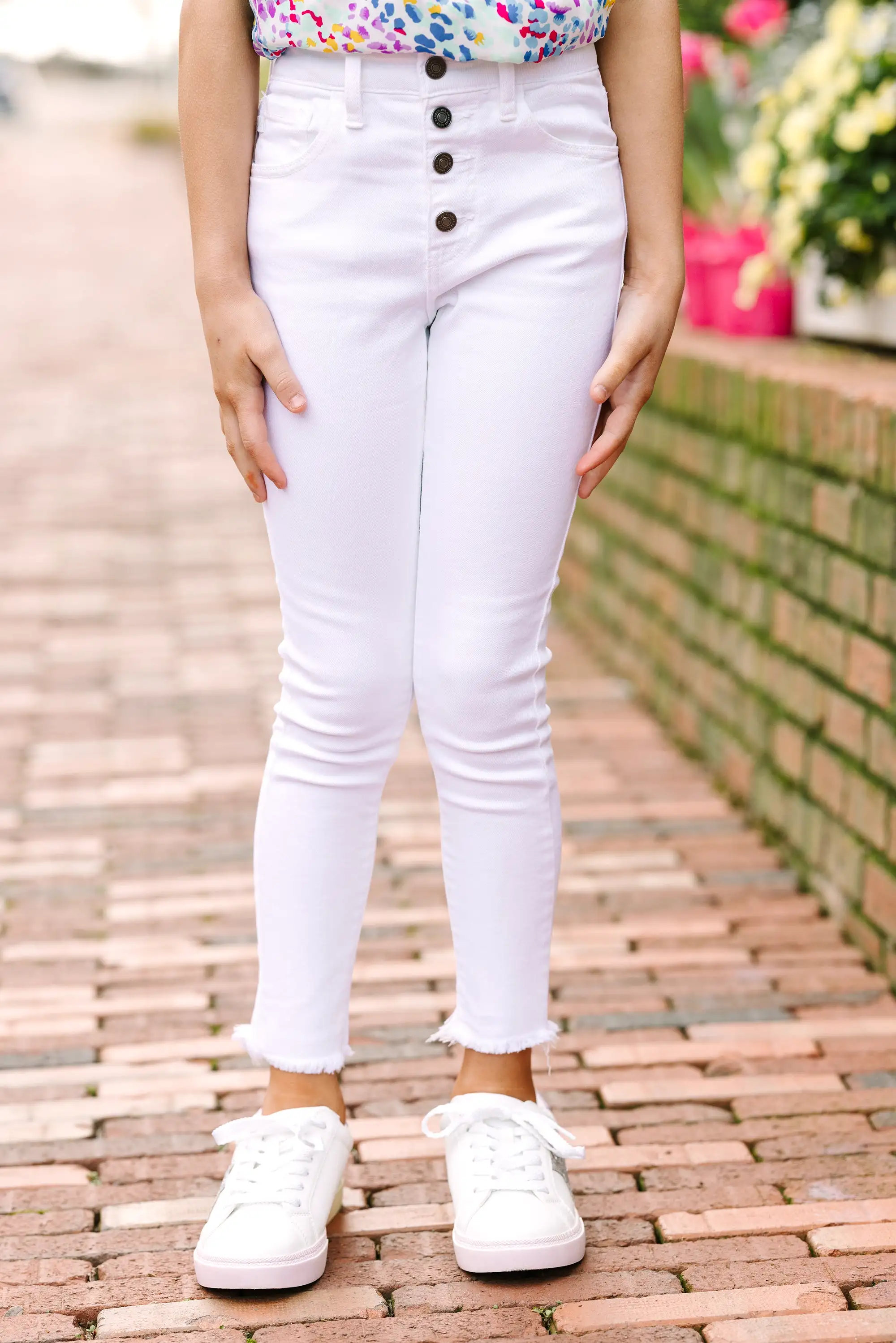 Girls: KanCan: Going Up White High Waist Skinny Jeans